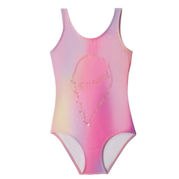 NWT Pilyq PQ Girls 8 CTO Best 1PC Glitter Tie Dye Print Swimsuit 118586